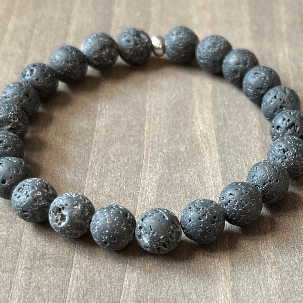 Grey Lava Natural Stone Bracelet